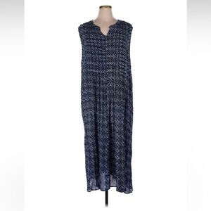 Woman within blue pattern dress size 34W